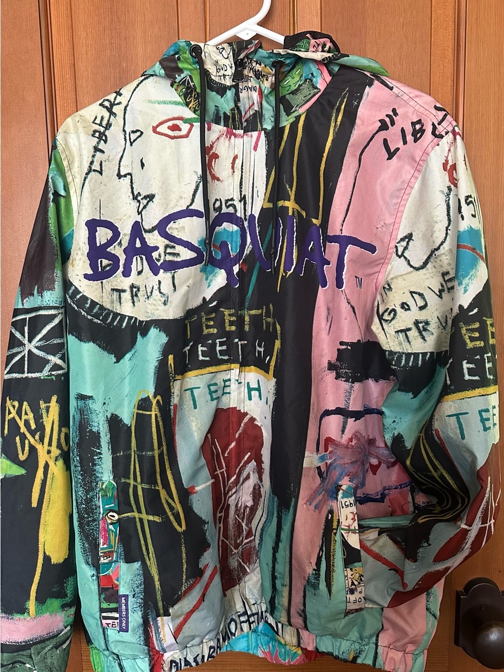 Members Only X Jean-Michel Basquiat Print Hooded Windbreaker